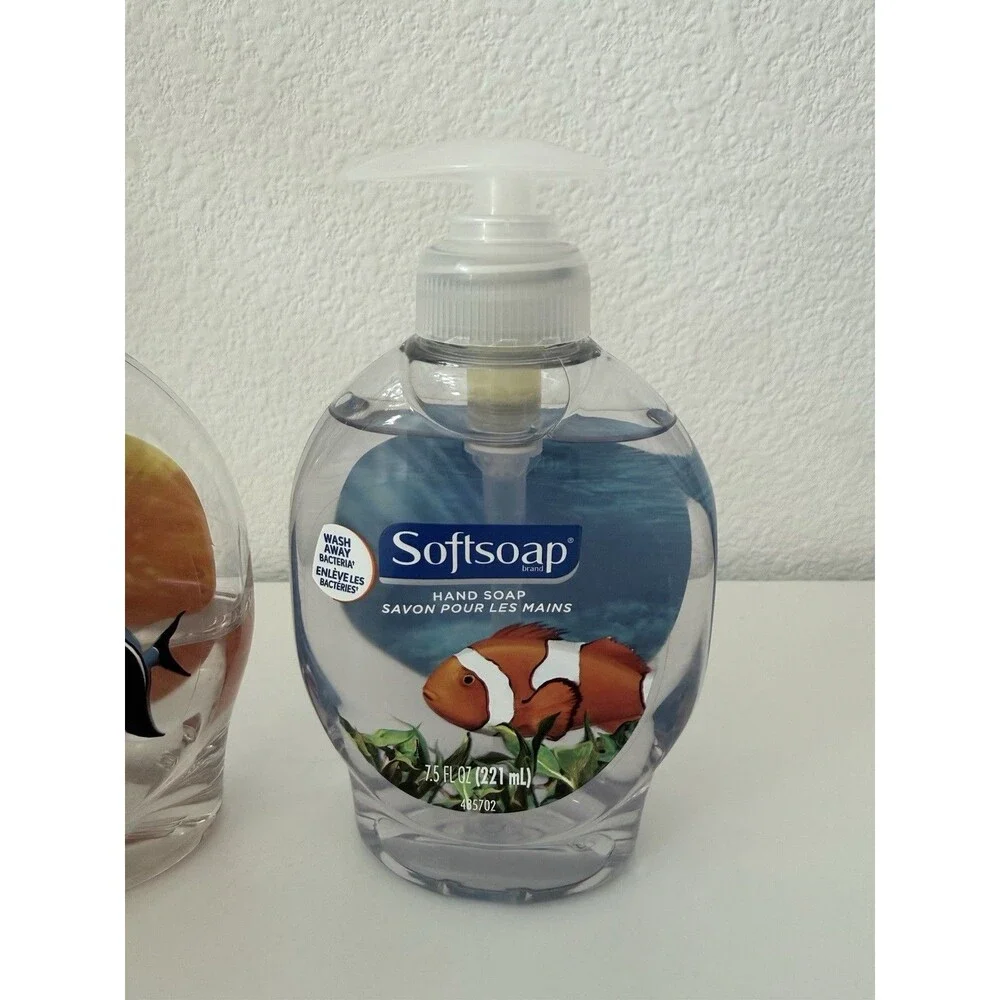 Vintage Softsoap Aquarium Series Hand Soap Lot Duo Clownfish Moorish Idol Y2K